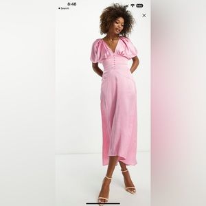 ASOS High low hem satin batwing midi dress